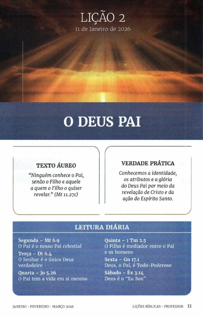 Arte da lição 2 — O Deus Pai