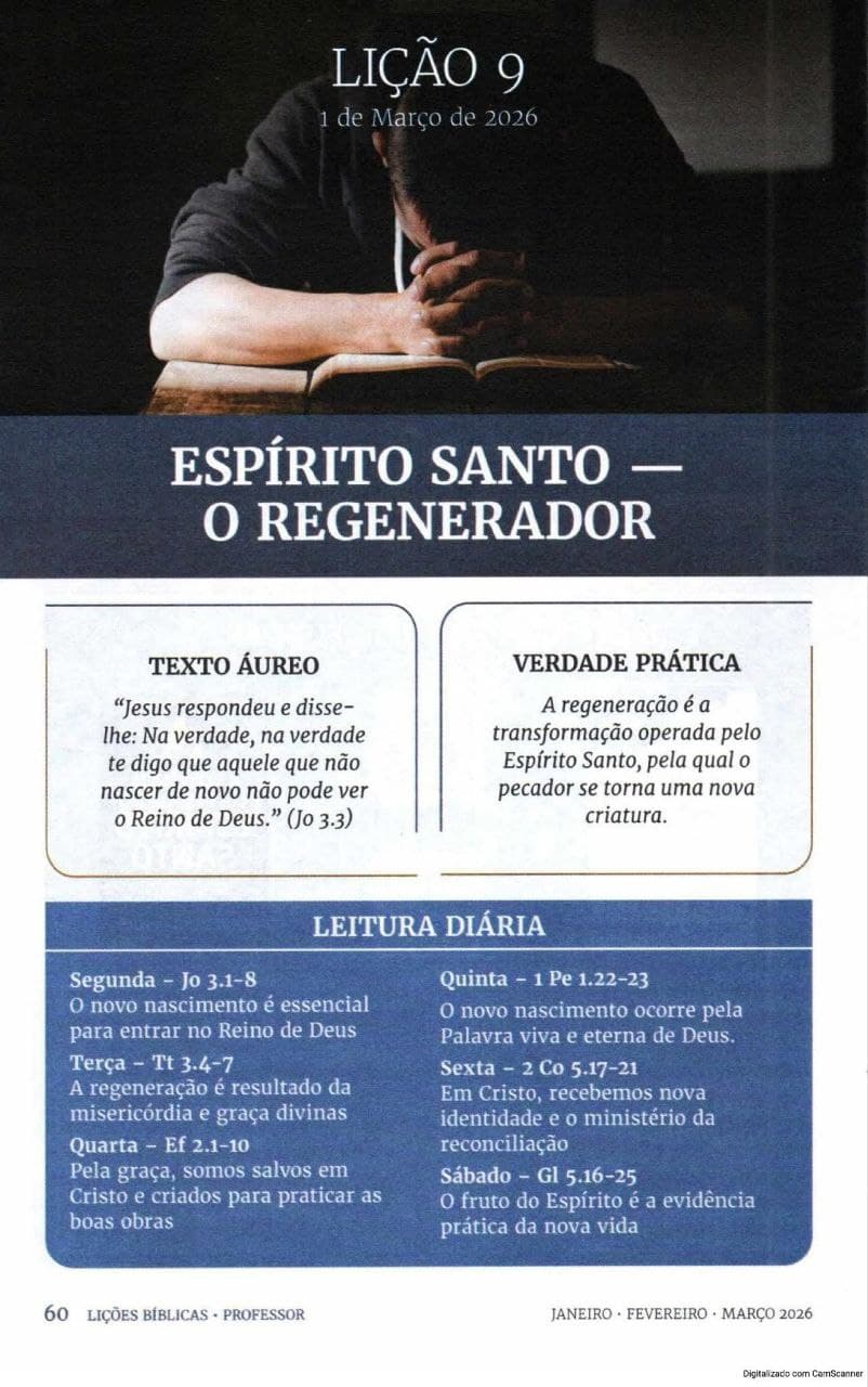 Arte da lição 9 — Espírito Santo — O Regenerador